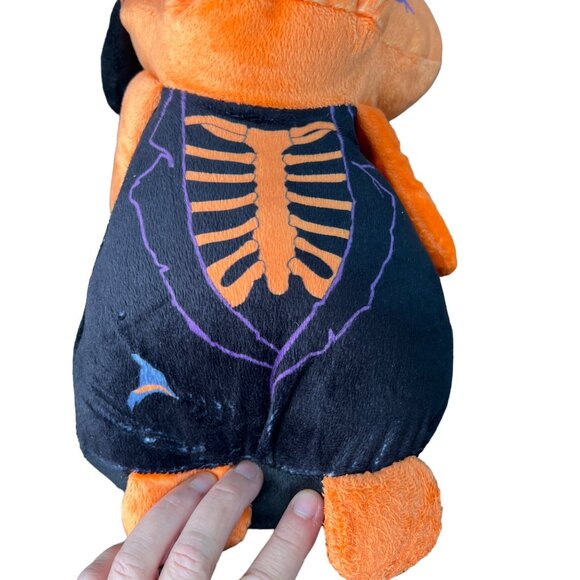 Kelly Toy Pirate Skeleton Plush Toy 2016 Orange Black Eye Patch Stuffed Animal - Picture 4 of 10